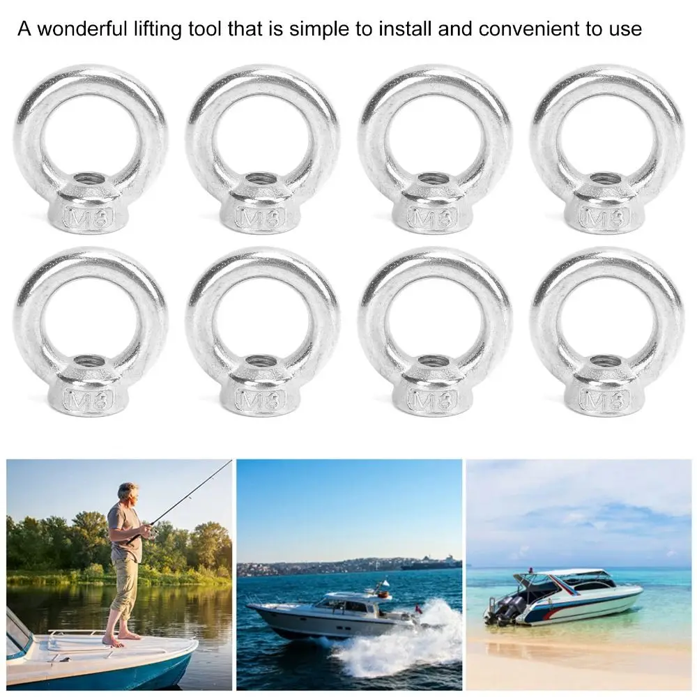 10 Pcs M6 / M8 / M10​ Lifting Eye Nut​ Ring Shape​ Female Threaded Eye Bolt​ 304 Stainless Steel​ Threaded Nut Fastener​