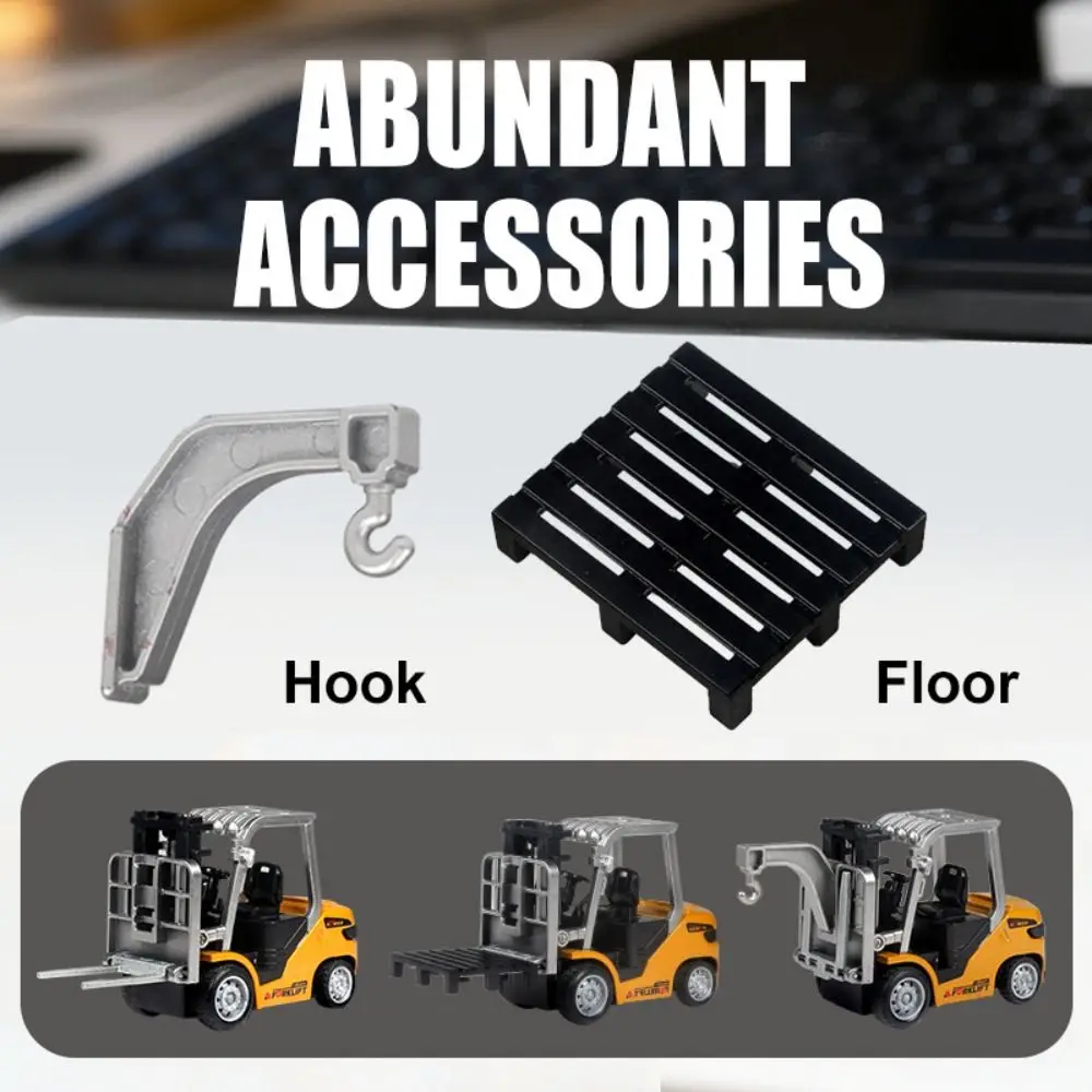 Alloy 1/64 Remote-controlled Forklift Mini Rechargeable Engineering Vehicle Boys Gift Collection Tabletop Toys Model