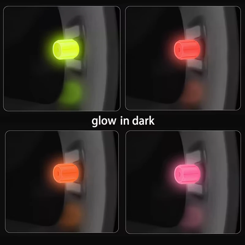 5 قطعة يتوهج في الظلام غطاء صمام سيارة/دراجة نارية/دراجة الإطارات غطاء برغي غطاء رأس واقي منفذ الصمام