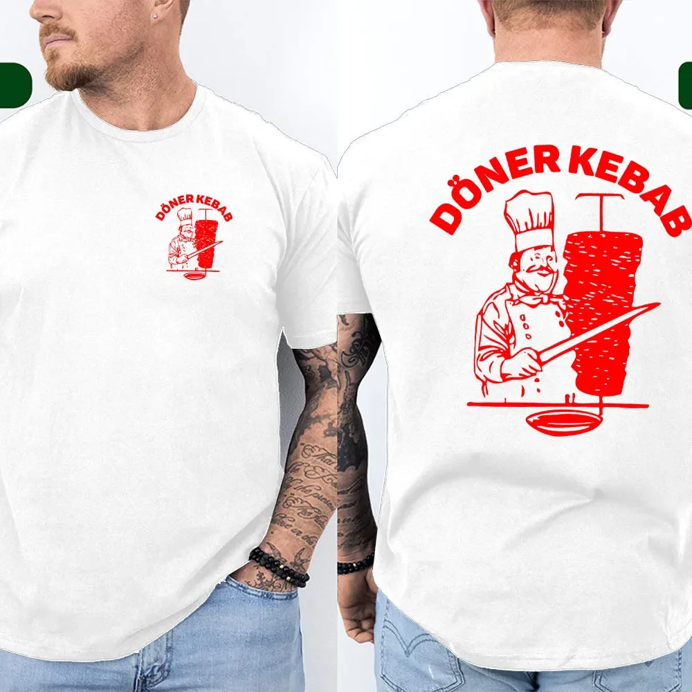 Camiseta deportiva de verano 2025, camiseta con estampado de Doner Kebab para hombre y mujer, camisetas divertidas Vintage Unisex, ropa femenina pura