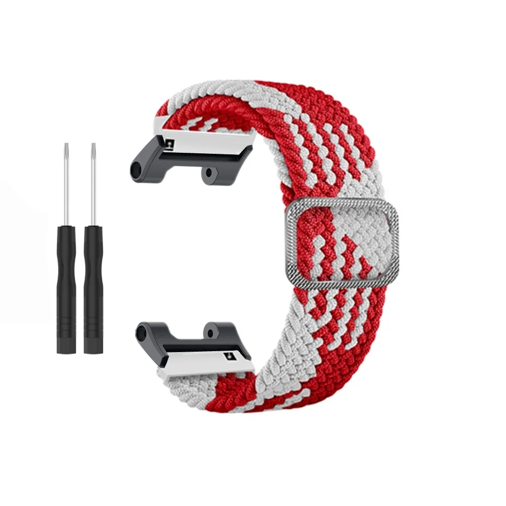 Terno de alças de nylon trançadas snap-on para Amazfit T-Rex alças de nylon elásticas trançadas ajustáveis