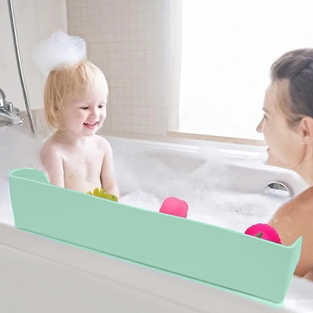 Splash Guard with 11 Suction Cups Bathtub Splash Guard PlayPad with 3°Drainage Slope Doll Tray Caddy Holder Storage for Kids