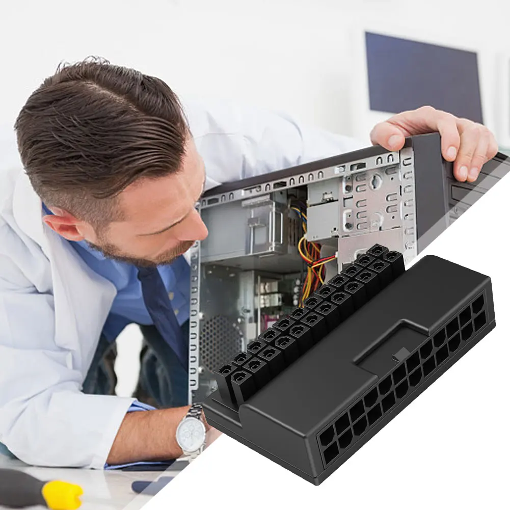 24Pin から 90 度電源プラグアダプタメインボードマザーボード電源コネクタアダプタステアリングヘッド