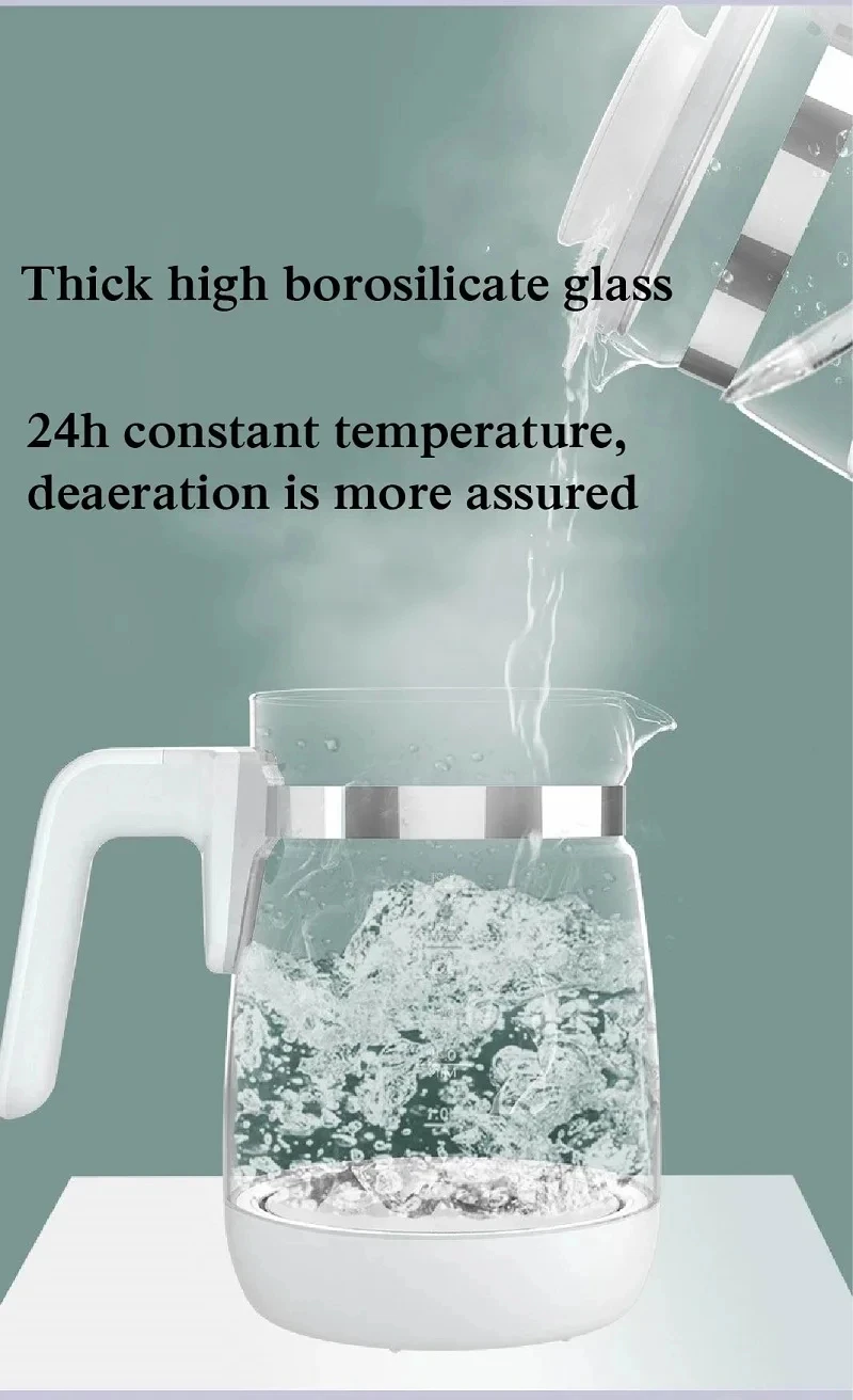 1200ml Smart Constant Temperature Milk Regulator Glass Kettle Baby Milk Powder Electric Kettle Multifunctional Milk Warmer 220V
