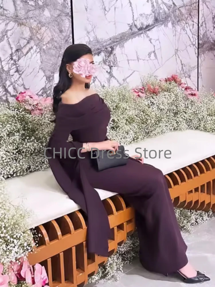 Vestido de noche de lujo con hombros descubiertos, manga larga, sirena, vestido de fiesta árabe, invitados de boda, ocasión especial, vestido de fiesta personalizado