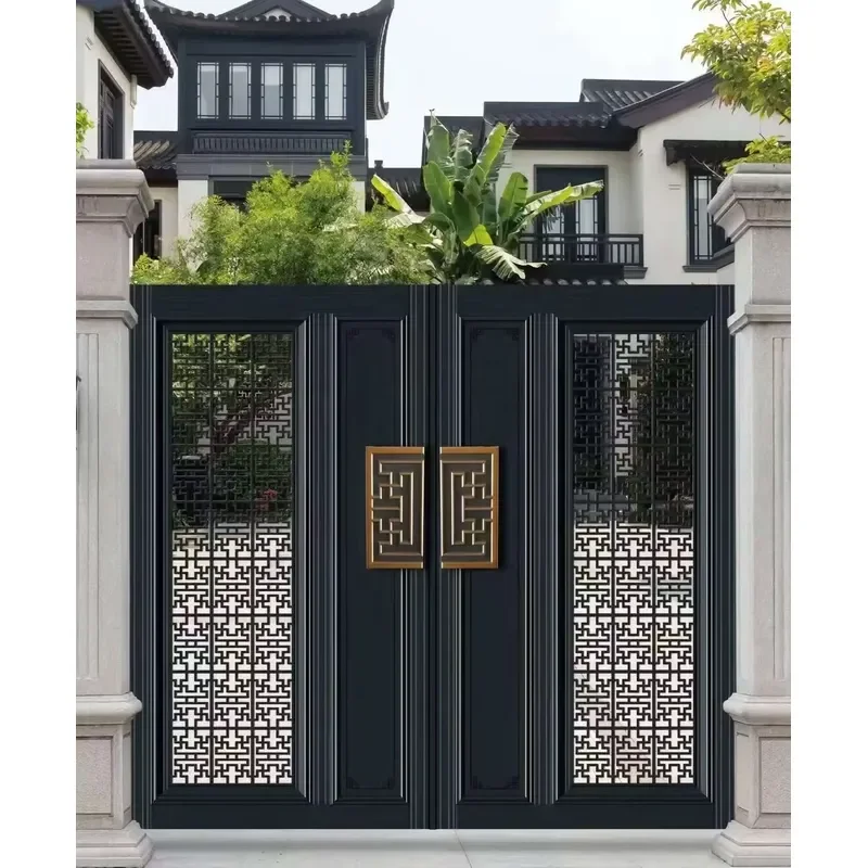 Electric Aluminum Automatic Sliding Safety Fence Gate for Garden 3D Modeling Service Included