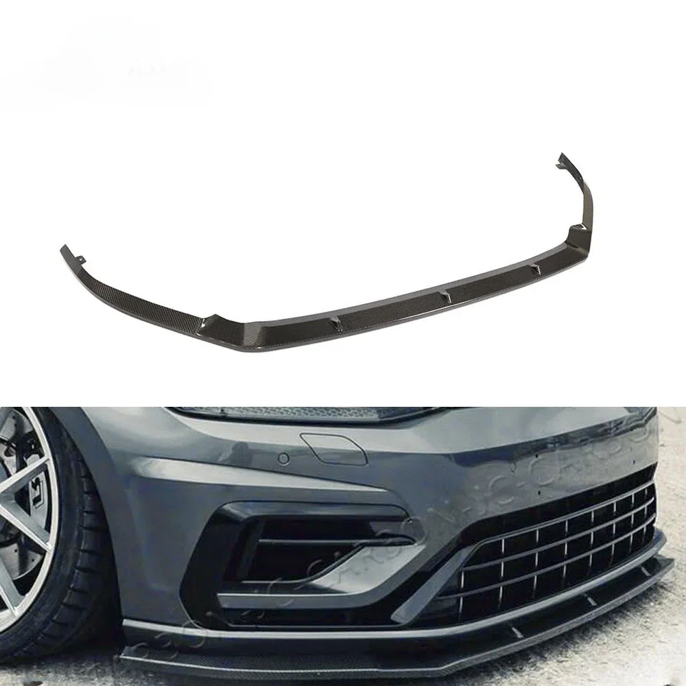 For VW Golf 7.5 MK7.5 R R-line Carbon Fiber Front Bumper Lip Splitter Spoiler 2017 - 2019