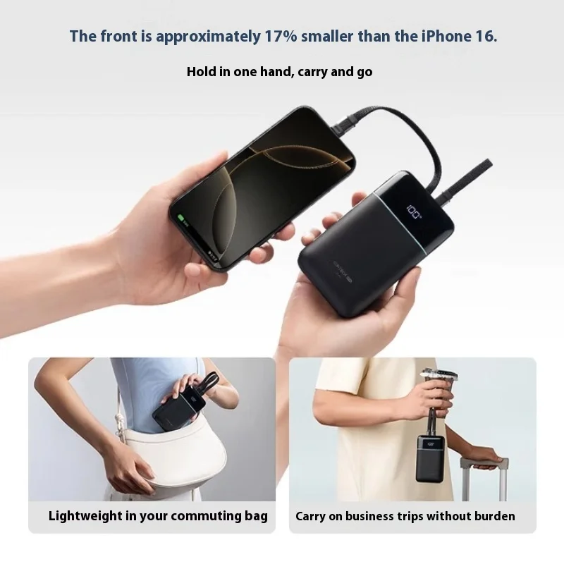 CUKTECH CP24 40W PowerBank 20000mAh 40W High-Capacity Digital Display Dual-Cable Fast Charger Flight Approved for iPhone/Android