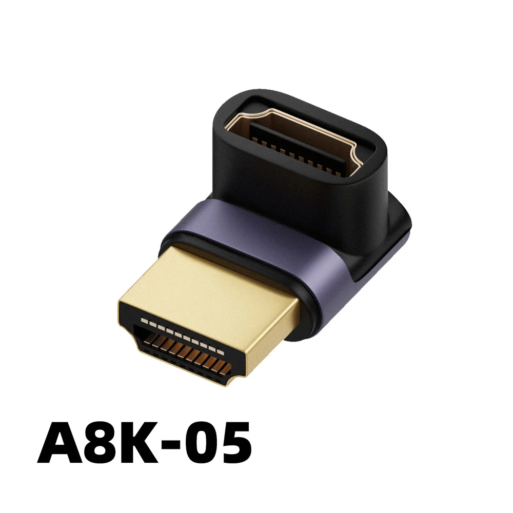 8K 48Gbps HDTV 2.1 Adapter 90 Degree Right Angle Male to Female HDMI-compatible Adapter Converter for HDTV PS5 Laptop