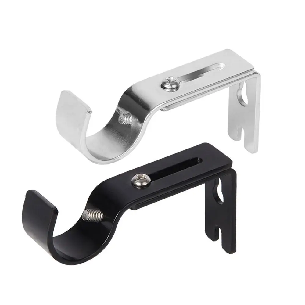 Adjustable Curtain Rod Brackets Hardware Metal Window Curtain Rod Support Hanger for 1 Inch Rod Home Curtain Rod Holder