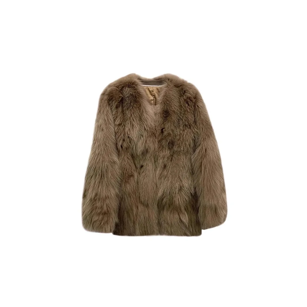 Patchwork V Neck Coat Mid Length Sweet and Fresh with Long Sleeve Mid Long Length British Style Elegant Commuter Women Coat
