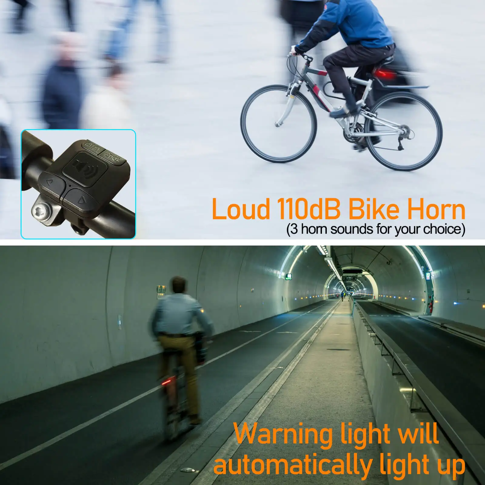 Smart Bicycle Alarm Taillight With Remote Control Vibration Alarm Anti-theft Waterproof Automatic Induction Bike Lamp