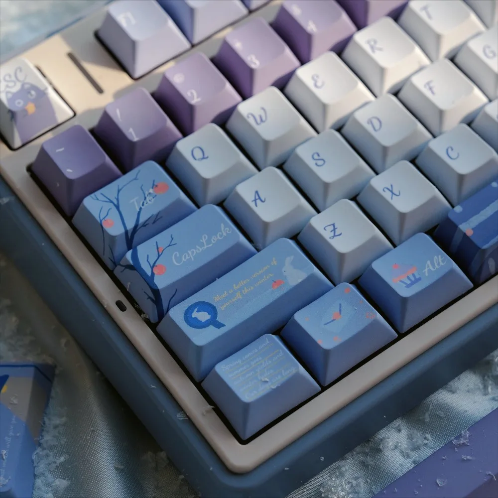 

Winter Fantasy Custom Mechanical Keyboard KeycapsOriginal Height 134 Keys Purple Keycaps PBT for MX Switches