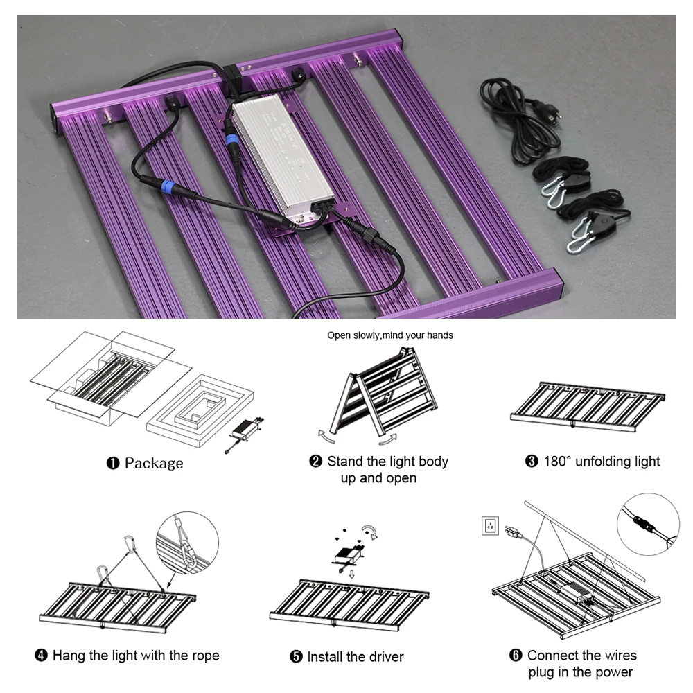 Luz LED de cultivo de espectro completo, 240W, 320W, 480W, alto brillo para plantas creciendo LM281B, lámpara de cultivo plegable para siembra de