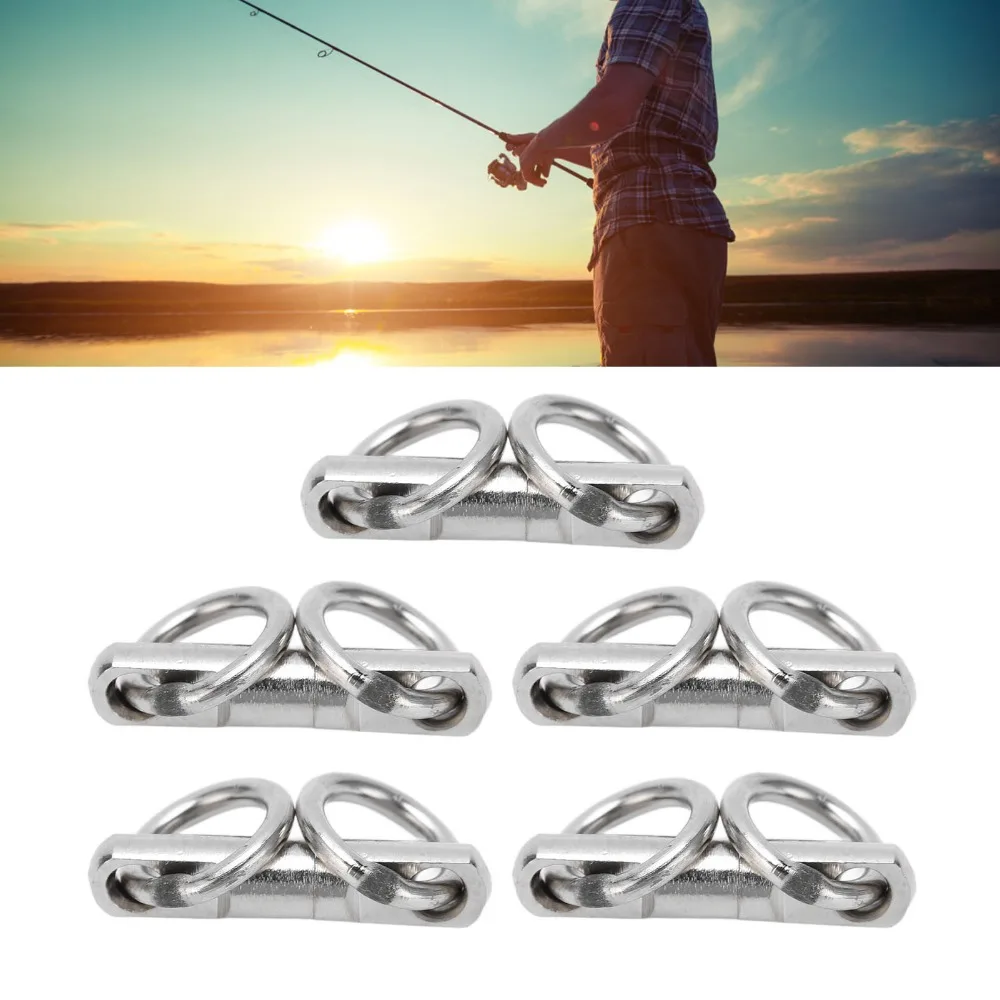 10PCS Stainless Steel Fishing Bearing Swivel Column Multiple sizes Fishing Ring Swivel 360 Degree Rotation Fishing Swivels