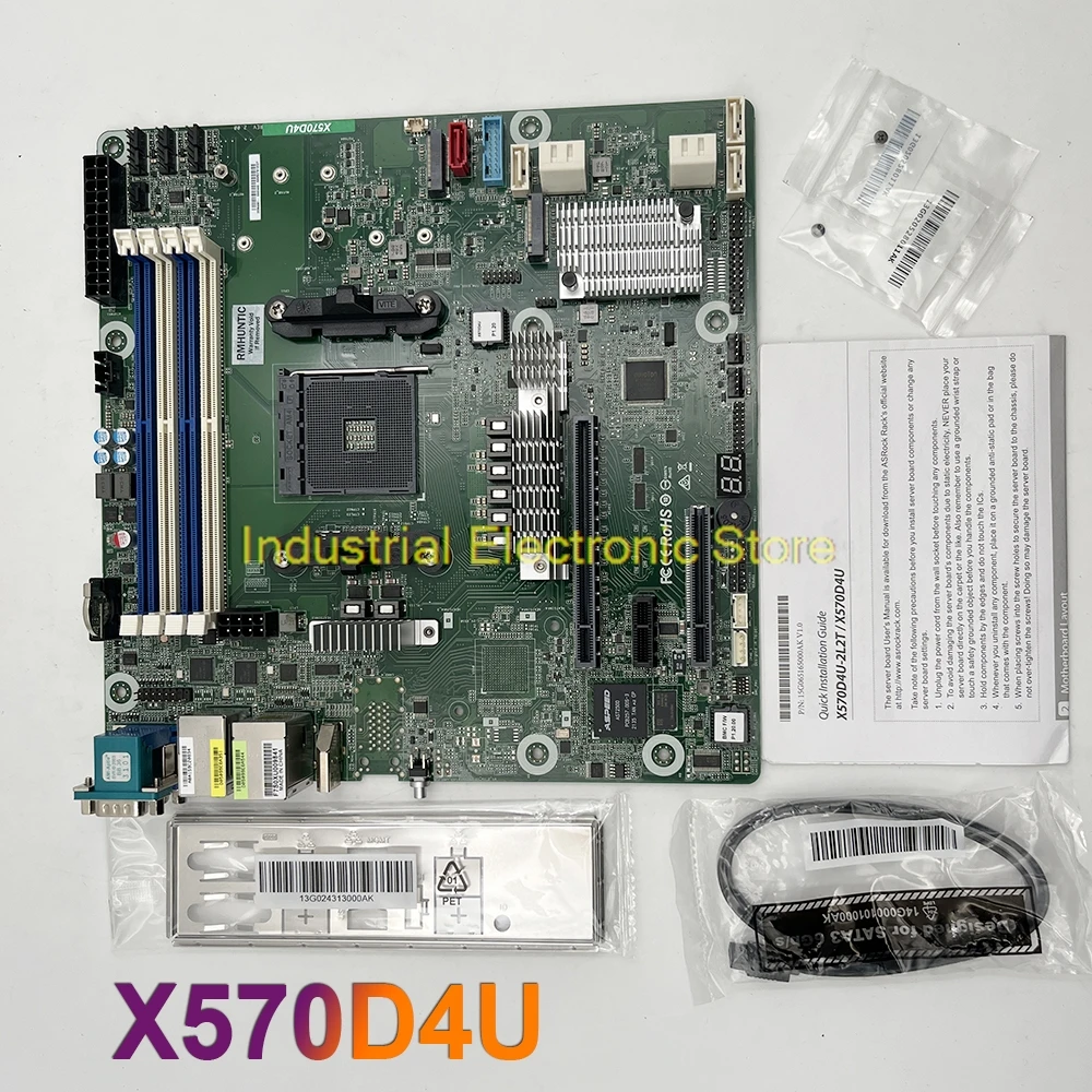 For AsRock Server Motherboard Supports For Ryzen 5000 AM4 PGA 1331 DDR4 X570D4U 