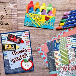 Matryce do wycinania kredek panalisaraft dla nauczyciela szablony do albumu Scrapbooking dekoracyjne wytłaczanie kartki papier do robótek ręcznych