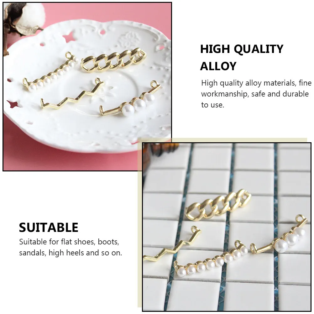 

Набор из 4 жемчужных пряжек для обуви: высококачественные клипсы из сплава, изысканный декор для женской обуви, для туфель на высоком каблуке, балеток, сандалий, для торжественных мероприятий