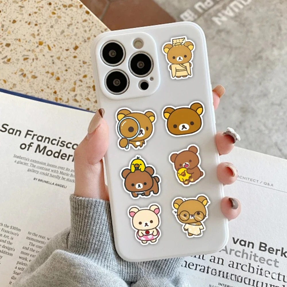 100 Stück Kawaii Rilakkuma Bär Cartoon-Aufkleber für Gitarre DIY Fahrrad Skateboard Laptop Gepäck Niedliche Cartoon-Sticker Spielzeug-Deko – Detail 8