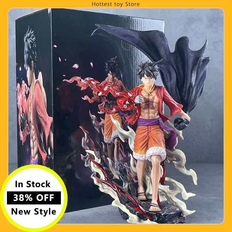Nuevo 28cm Anime One Piece figura de Luffy Color de Armament Gk Haki estatua de los cuatro emperadores Pvc colección de figuras de acción modelo de juguete