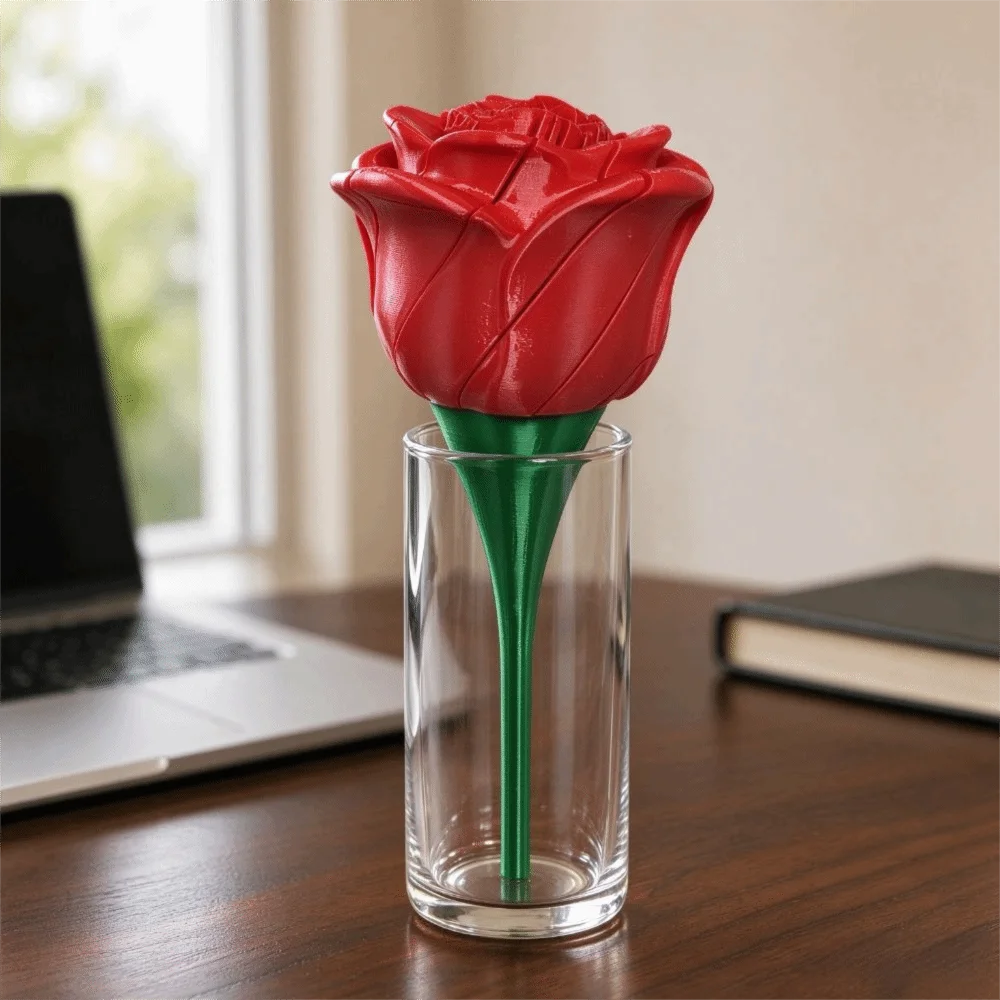 Simulated Coffee Cup 3D Printed Rose Spill Fidget Portable Funny Rose Decompression Novelty Creative Rose Retractable Office