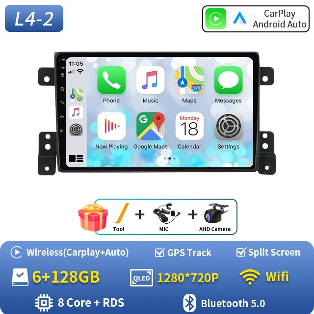 2Din autoradio Android 16 voor Suzuki Grand Vitara 3 2005-2010 2011-2015 autoradio multimediaspeler GPS Carplay Android Auto WIFI