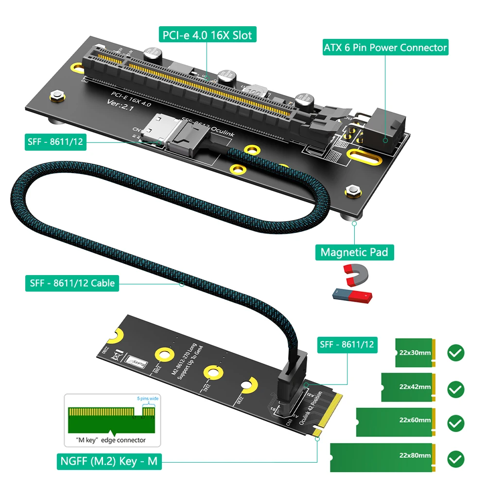 Pcie Extension Cable - new M.2 M-Key 2242/2260/2280 to PCI-e