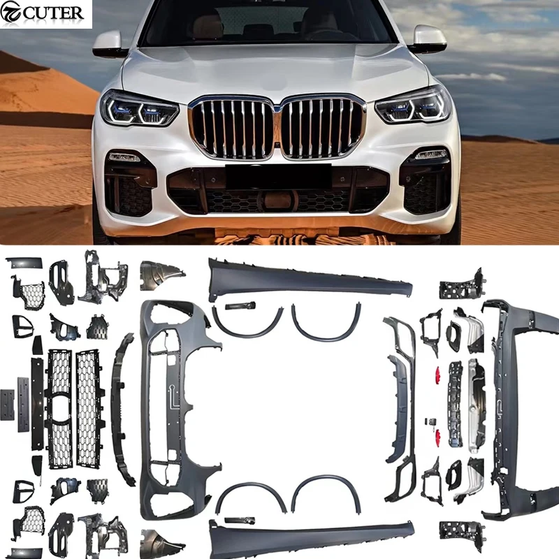 G05 X5 Change to X5M PP Front Bumper Grills Rear Bumper Wheel Eyebrow Side Skirts for BMW G05 X5 2021