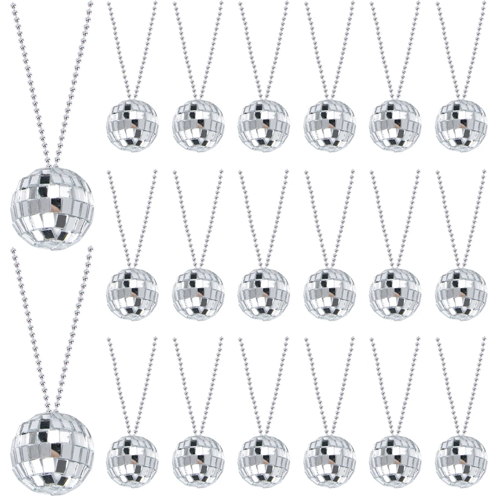 

4/8pc Mirror Disco Ball Necklaces 70s 80s Disco Party Necklaces Disco Party Favor Decoration Costume Accessories for Dance party