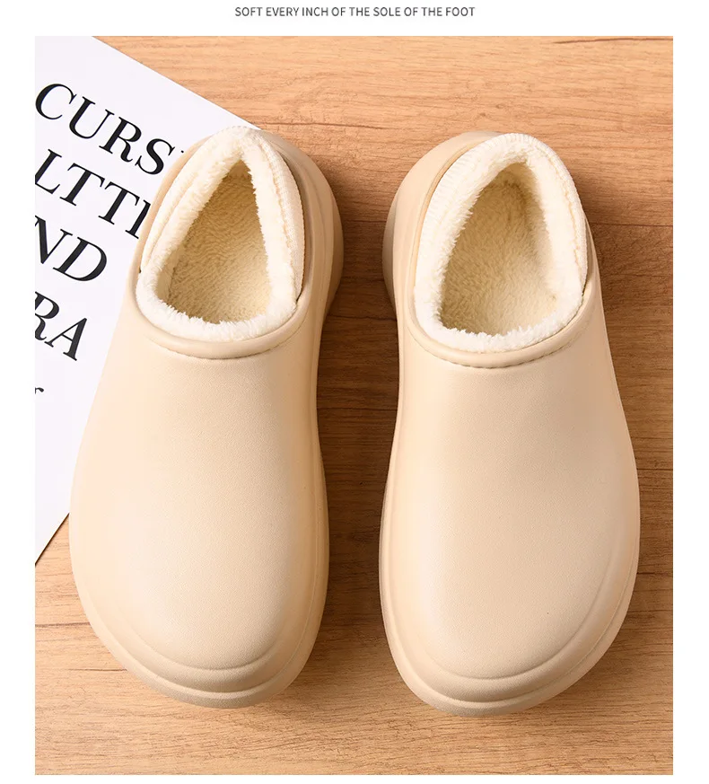 جديد الشتاء الفراء فروي النعال للرجال في الهواء الطلق موضة مقاوم للماء أفخم نعال من القطن داخلي دافئ دافئ عدم الانزلاق أحذية المنزل