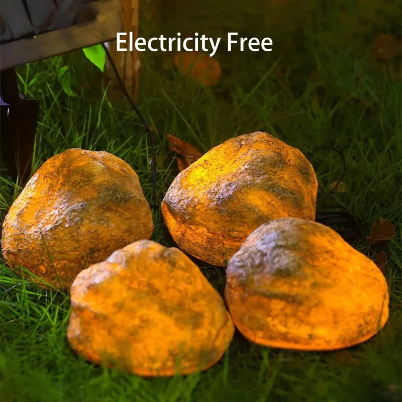 Solar powered simulation cow dung stone lamp outdoor garden lawn decoration lamp park square decoration landscape lamp