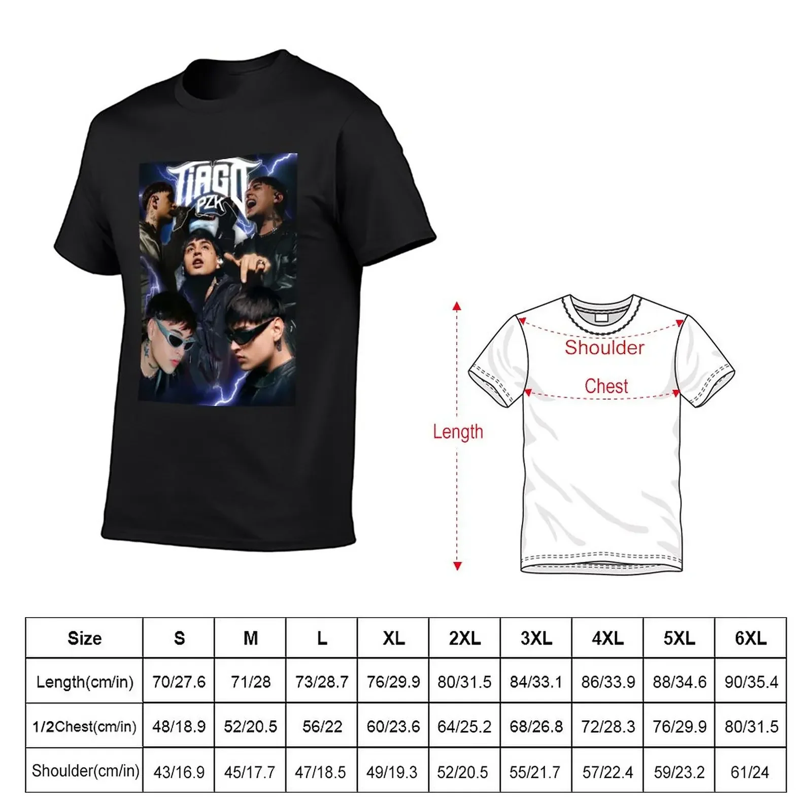 New Tiago pzk edit T-Shirt kawaii clothes plain t-shirt Aesthetic clothing clothes for men