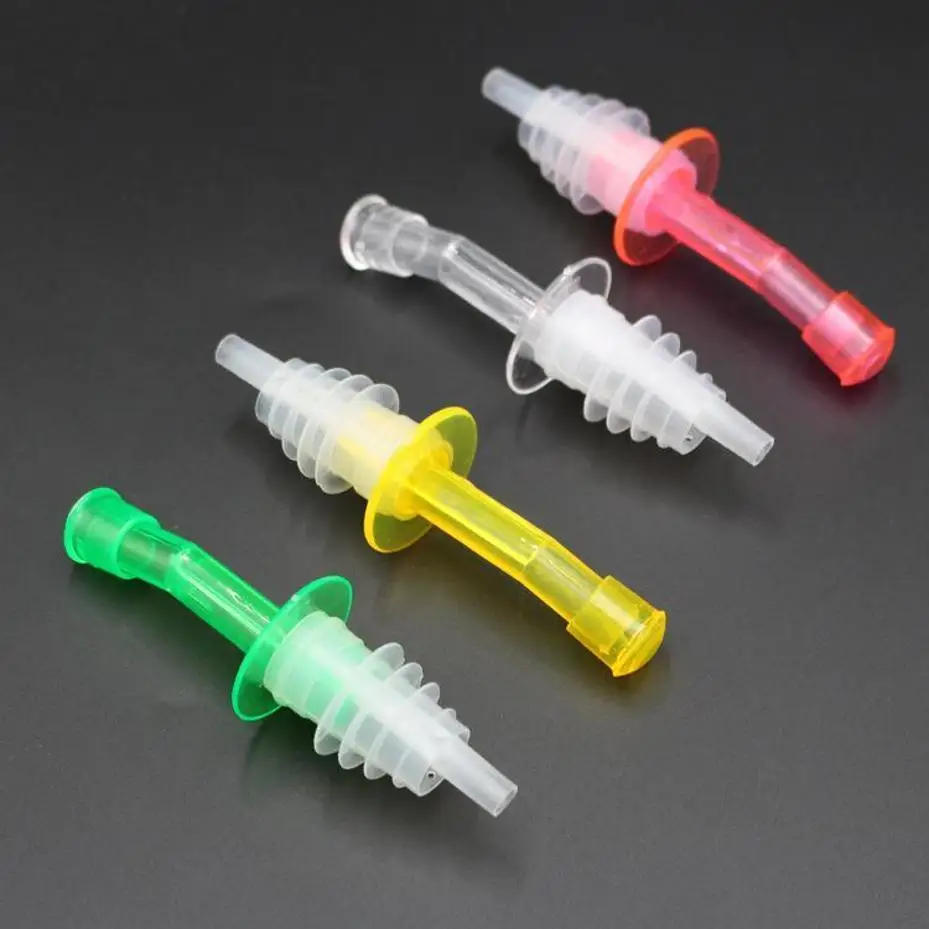 4 Pcs Portable Wine Bottle Pourer Spout Stopper Cap Whisky Liquor Oil Mouth Dispenser Useful Bartender Tool Home Bar Party