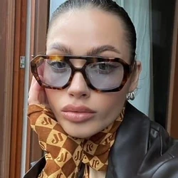 Luxury Leopard Square Sunglasses Women Brand Designer Fashion Sun Glasses Female Vintage Outdoor Mirror Shades Oculos De Sol