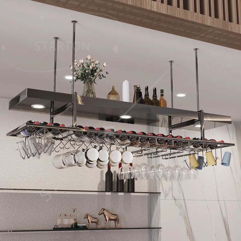 Bar Hanger Hanging Bar High-grade Wine Glass Rack Upside Down Hanger Light Luxury Stainless Steel Wine Rack Goblet Hanger