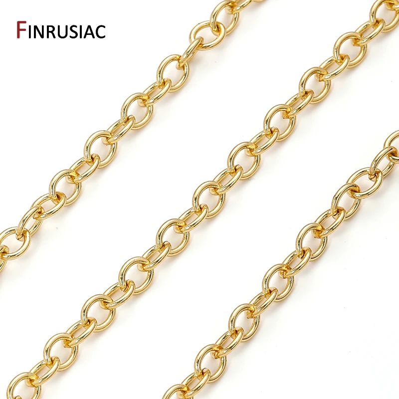 Cadenas Rolo de latón chapado en oro de 18 quilates, 9x10,5mm, cadenas de eslabones de Cable para DIY, collar, pulsera, accesorios, suministros para fabricación de joyas