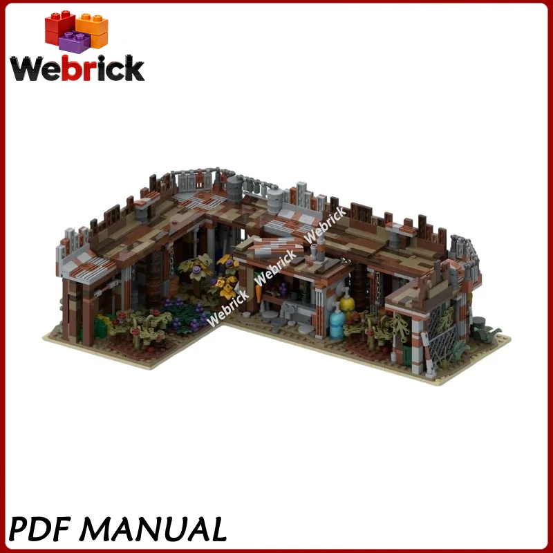 Modular Wasteland Camp Barricades MOC Bricks, Water Supply Watchtower & Basic Low Walls DIY Kit for Hobby Collection and Display