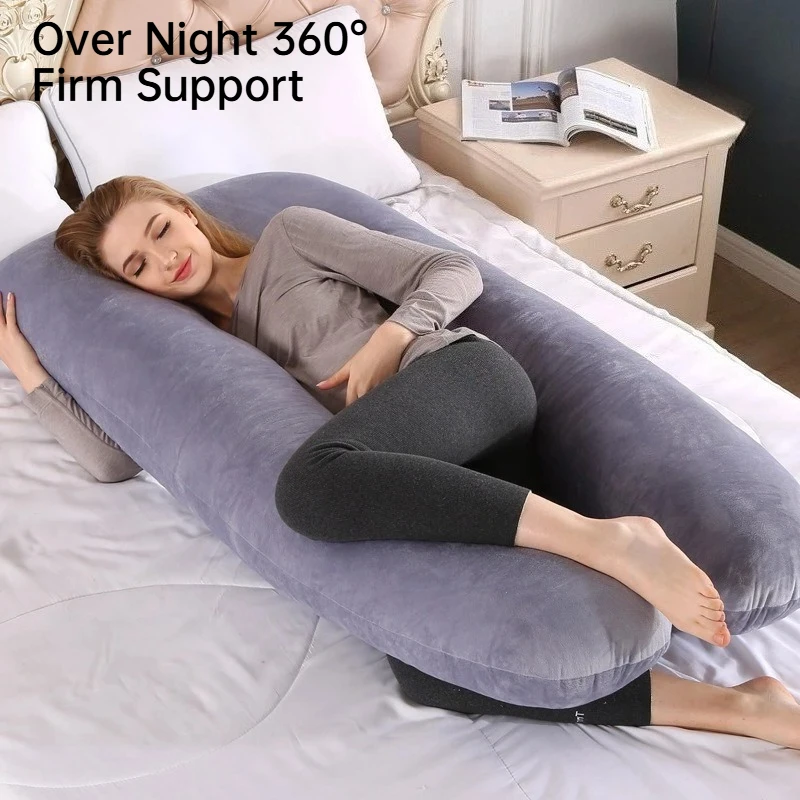 Pregnancy Pillows for Sleeping, U-Shaped Full Body Maternity Pregnant Pillow with Removable Cover, Support for Back Legs Belly