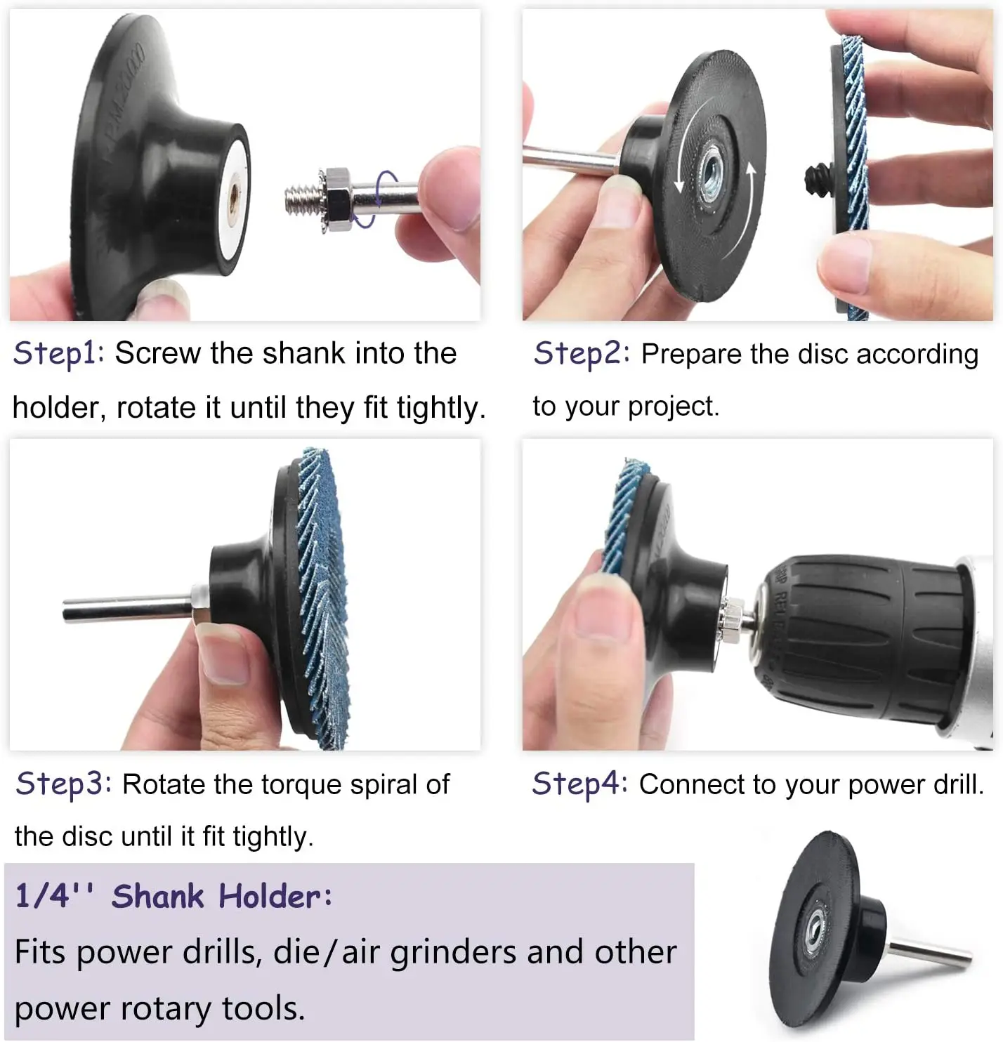 2Inch Grinder Discs 28PCS Set Assorted Roll Lock Sanding Discs Surface Conditioning Disc Polish Disc with 1/4" Holder