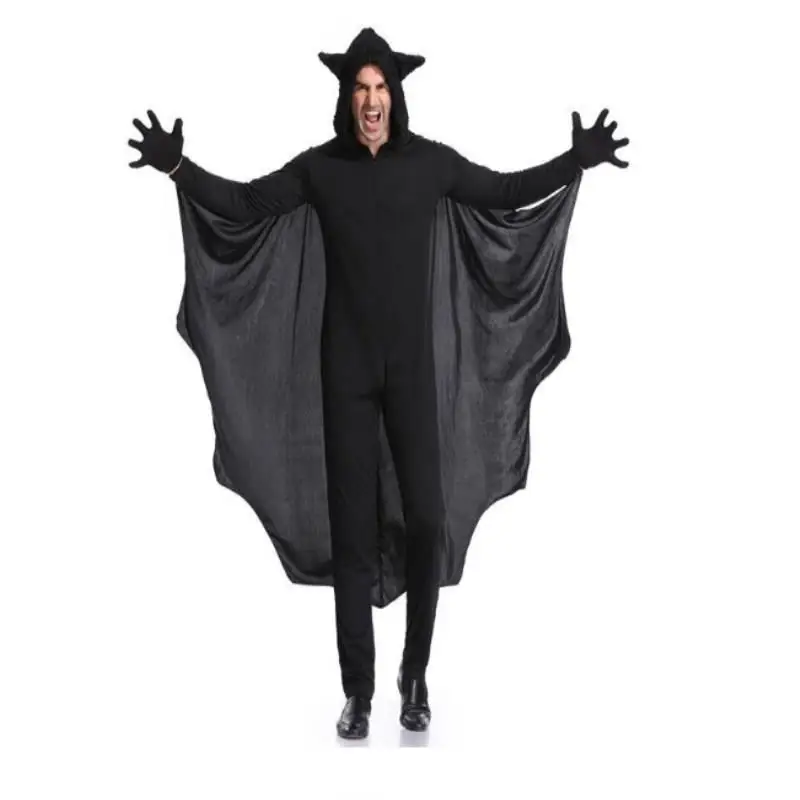 ชุดแฟนซีปีศาจแบลล์อีวิล ชุดค้างคาวสำหรับฮาโลวีน ชุดคอสเพลย์สำหรับพ่อแม่ลูก ชุดสำหรับใส่ไปบาร์ ทำจากวัสดุ PU ลายดอกไม้