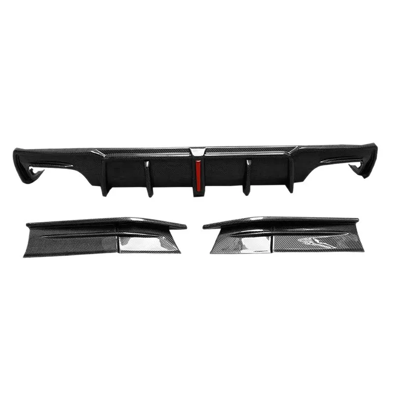 Carbon fiber rear lip diffuser with lamp rear shovel tail lip angle wrap steam accessories