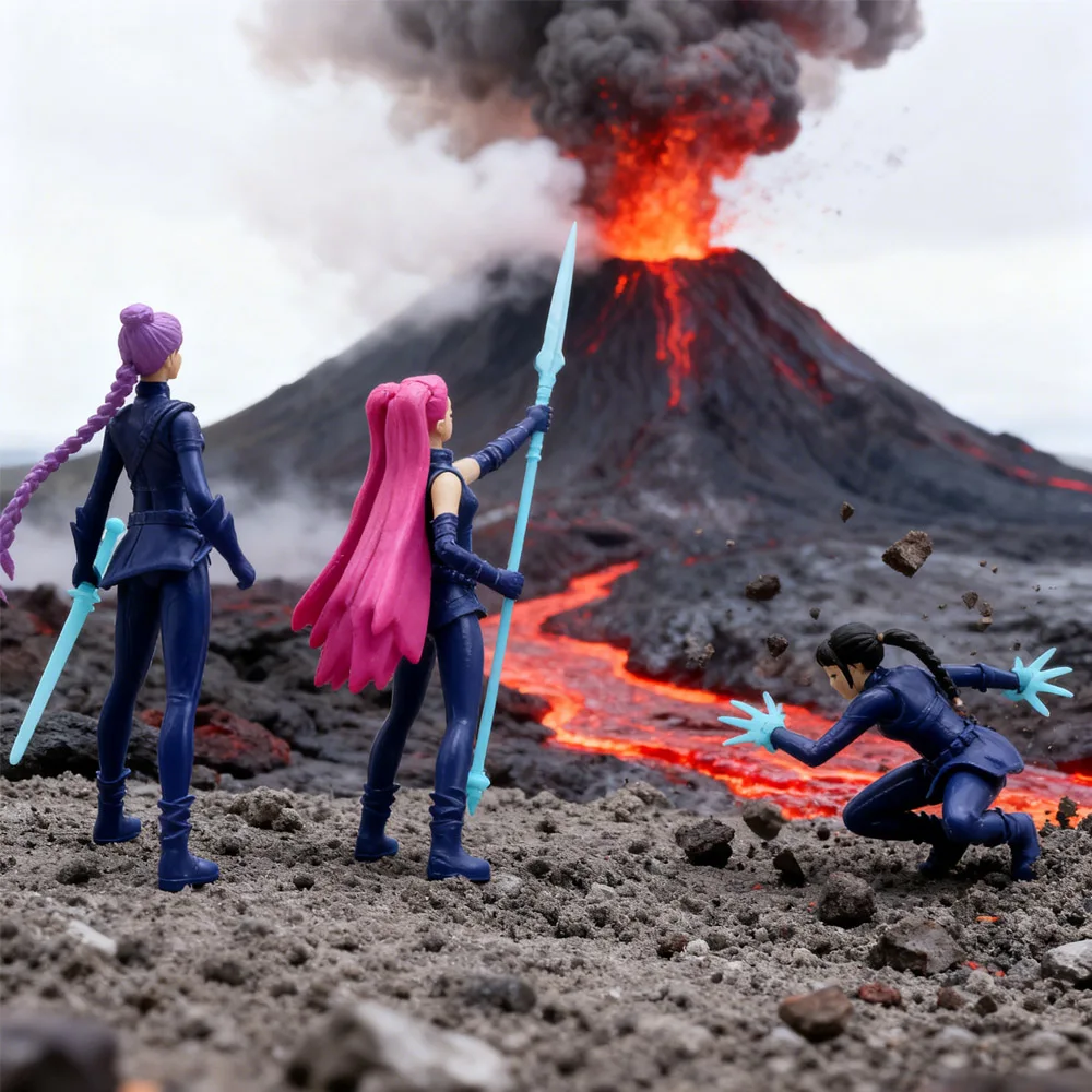 5-Piece Anime Action Figure Set with Fantasy Characters, Raven & Tiger - Decorative Collectible Statues for Display