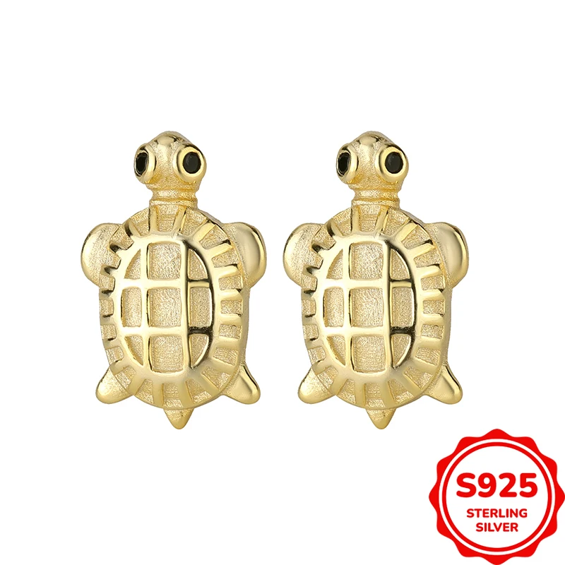 

Creative and Personalized Authentic S925 Silver Geometric Little Turtle Trendy and Versatile Earrings