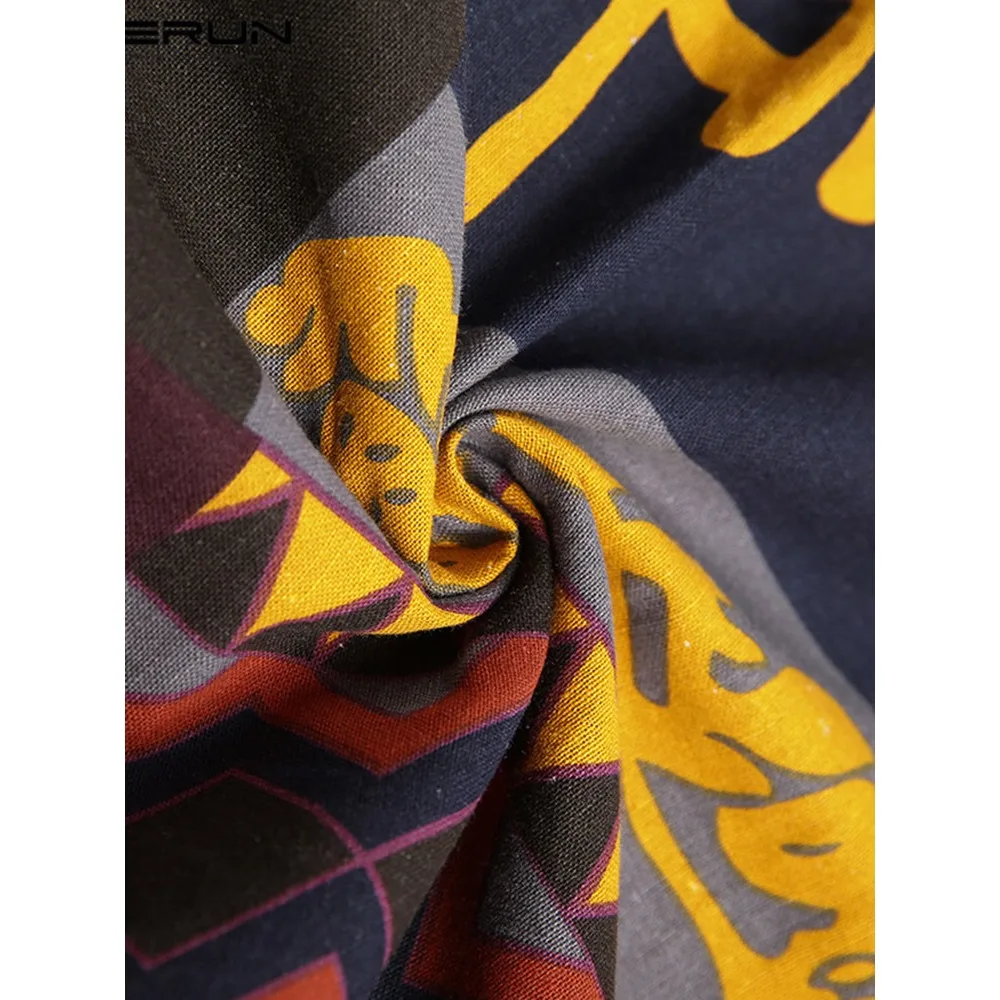 Fashionable Casual Style: New Southeast Asian Men's Long Robe, Oracle Elephant Print Showcasing Unique Charm