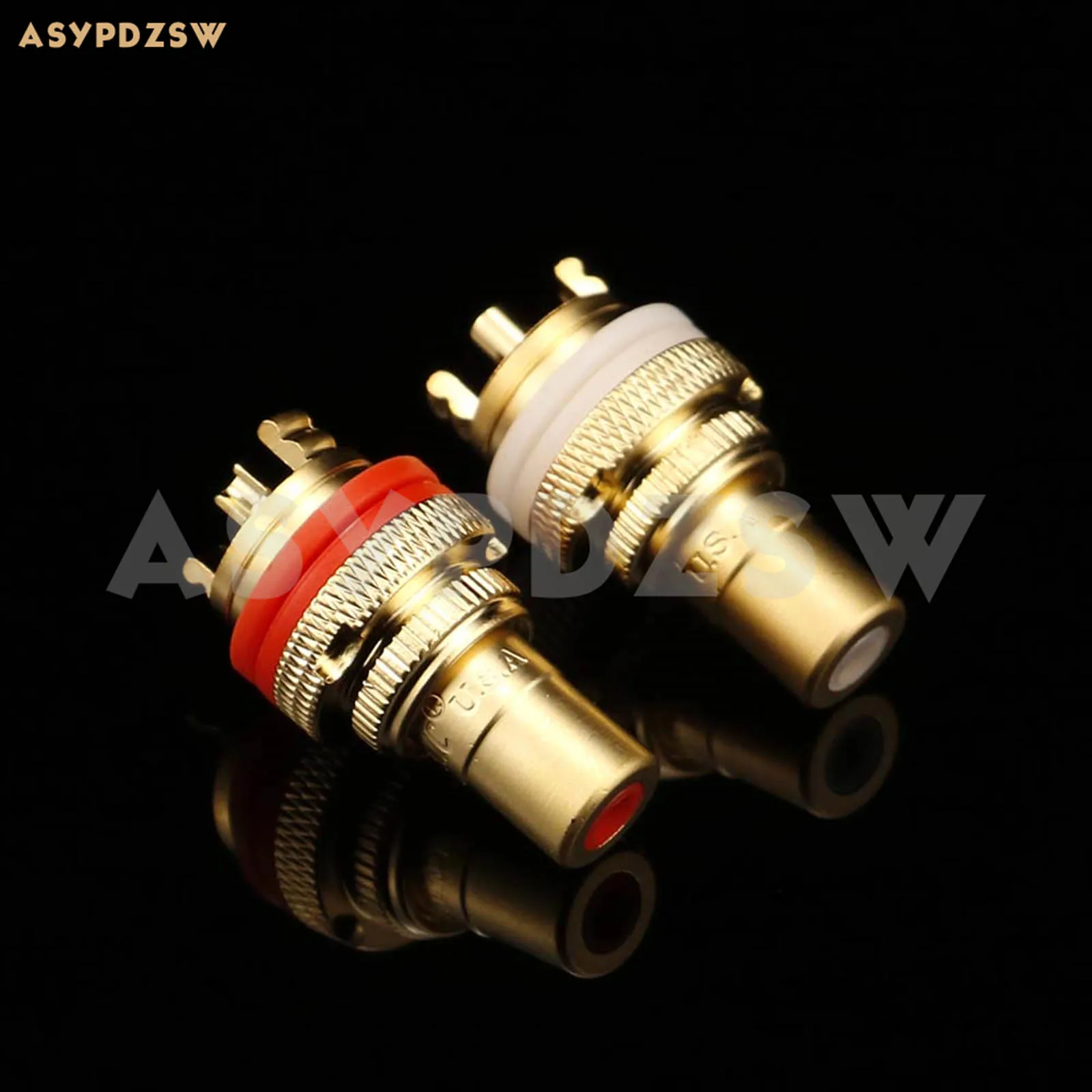 1คู่/2คู่/5คู่พ่นทรายชุบทอง RCA ซ็อกเก็ตสัญญาณเสียงบัวหญิง