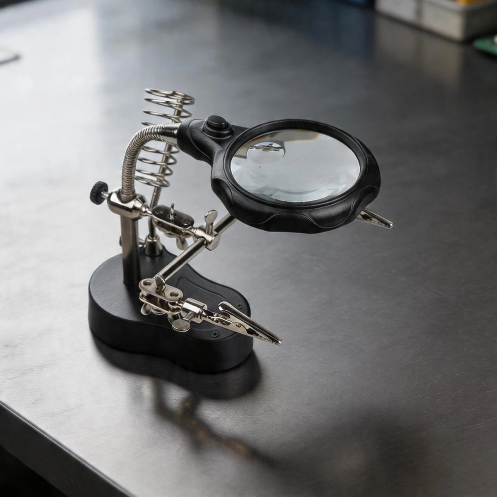 for Professional Grade Adjustable Helping Hands for Soldering Station with 3 5X and 12X Magnification for Detailed Work