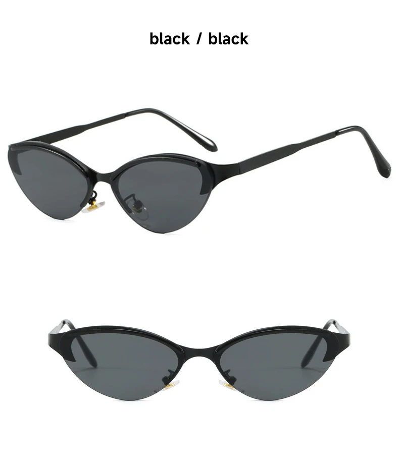 Neue Mode Cat Eye Sonnenbrille Frauen UV400 Randlose Shades Marke Designer Sonnenbrille Augenbrauen Elegante Outdoor Brillen – Detail 9