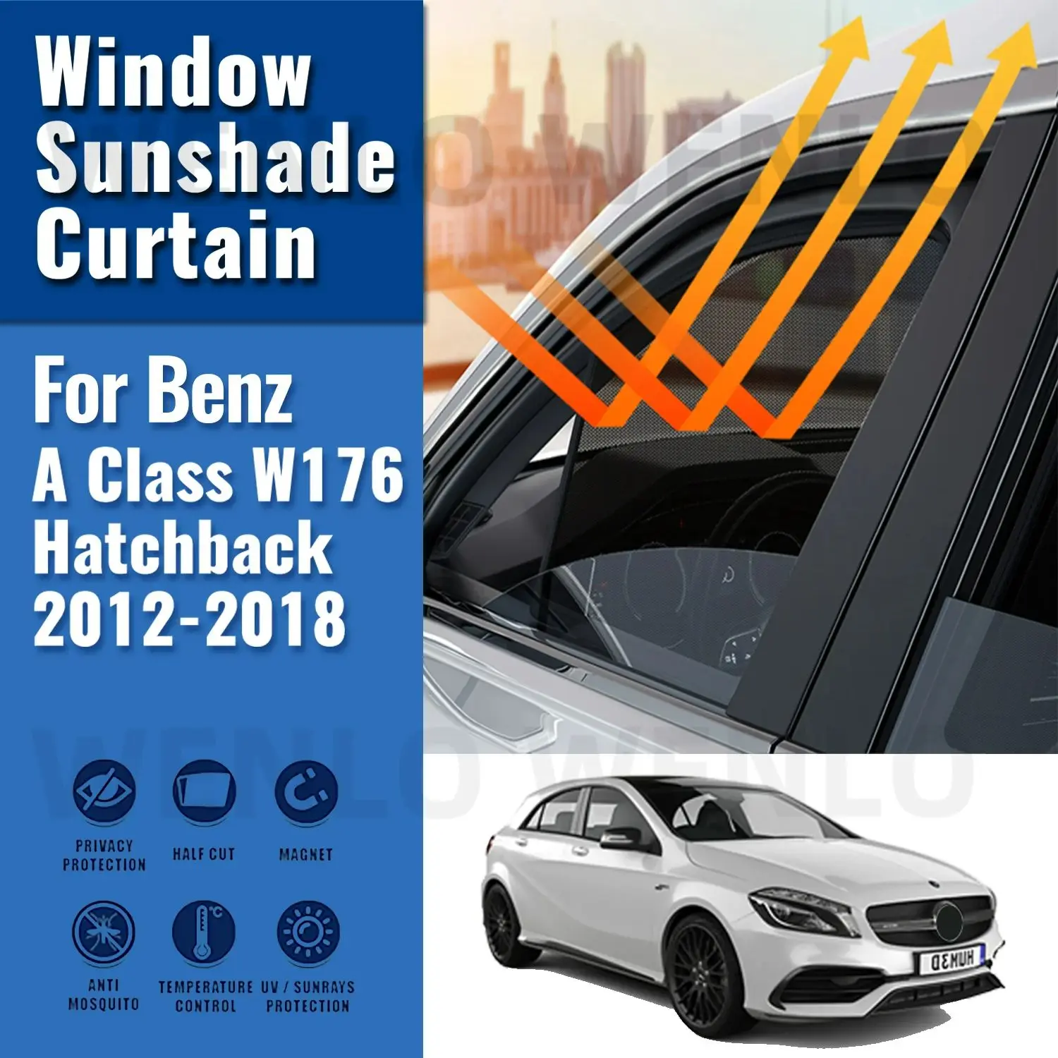 For Mercedes Benz A Class W176 Hatchback 2012-2017 2018 Car Sunshade Front Windshield Curtain Rear Side Window Sun Shade Visor