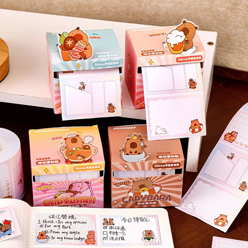 256Sheets Cartoon Capybara Sticky Notes Creative Convenience Book Cute Planner Stickers Stationery Student Birthday Present