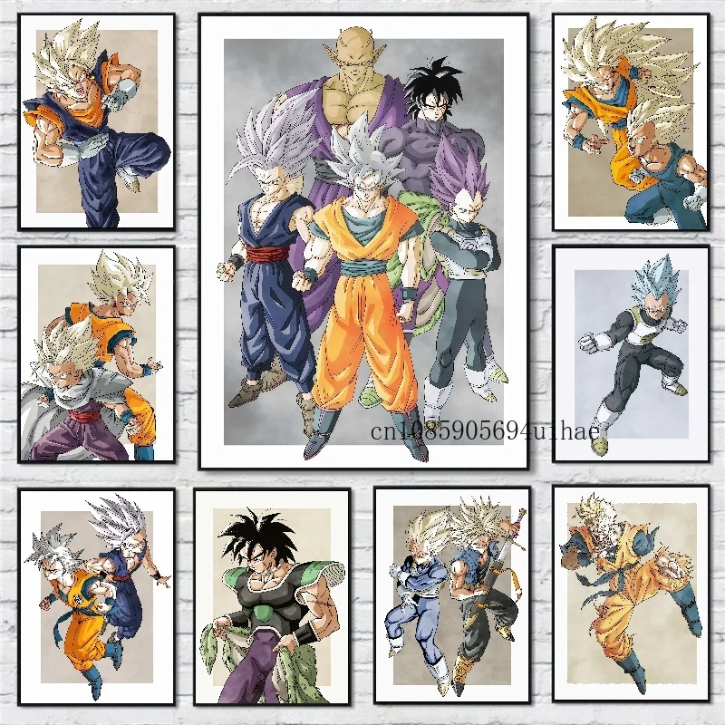 

Bandai Anime Canvas Painting HD Poster Wall Art Print Dragon Ball Son Goku Classic Decorative Pictures for Living Room No Frame